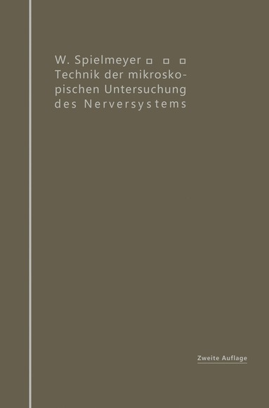 bokomslag Technik der mikroskopischen Untersuchung des Nervensystems