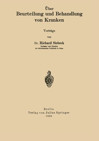bokomslag Über Beurteilung und Behandlung von Kranken