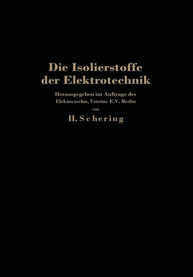 bokomslag Die Isolierstoffe der Elektrotechnik
