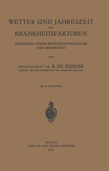 bokomslag Wetter und Jahreszeit als Krankheitsfaktoren