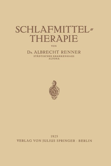 bokomslag Schlafmittel-Therapie