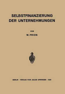 Selbstfinanzierung der Unternehmungen 1