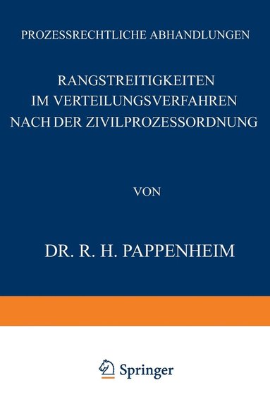 bokomslag Rangstreitigkeiten im Verteilungsverfahren nach der Zivilprozessordnung