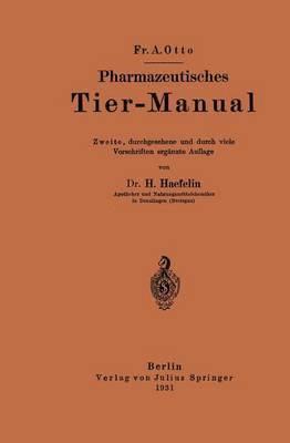 bokomslag Pharmazeutisches Tier-Manual