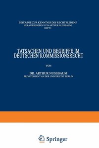 bokomslag Tatsachen und Begriffe im Deutschen Kommissionsrecht