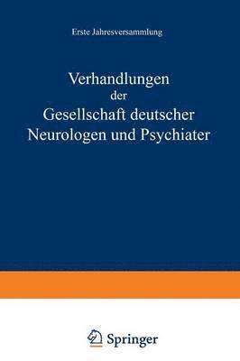 bokomslag Verhandlungen der Gesellschaft Deutscher Neurologen und Psychiater