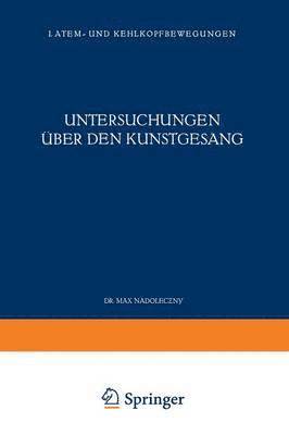 bokomslag Untersuchungen ber den Kunstgesang