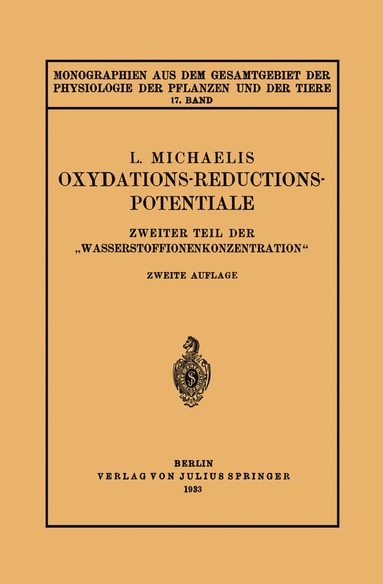 bokomslag Oxydations-Reductions-Potentiale