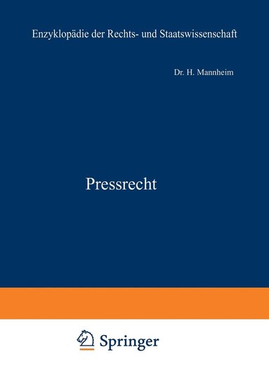 bokomslag Pressrecht