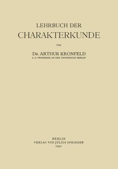 bokomslag Lehrbuch der Charakterkunde