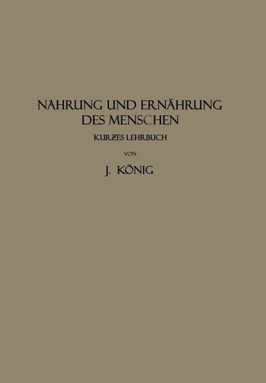 bokomslag Nahrung und Ernhrung des Menschen