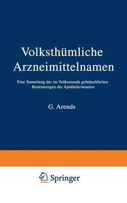 bokomslag Volksthmliche Arzneimittelnamen