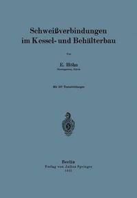 bokomslag Schweiverbindungen im Kessel- und Behlterbau