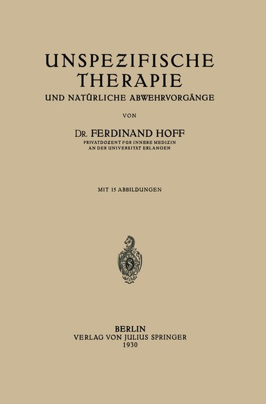 bokomslag Unspezifische Therapie