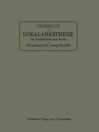bokomslag Lehrbuch der Lokalansthesie fr Studierende und rzte