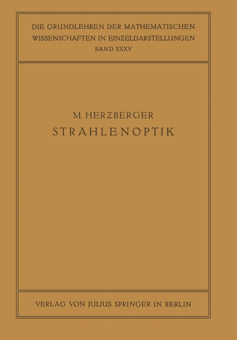 M. Herzberger, R. Courant - Strahlenoptik, Häftad
