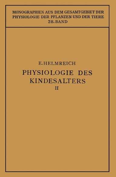 bokomslag Physiologie des Kindesalters