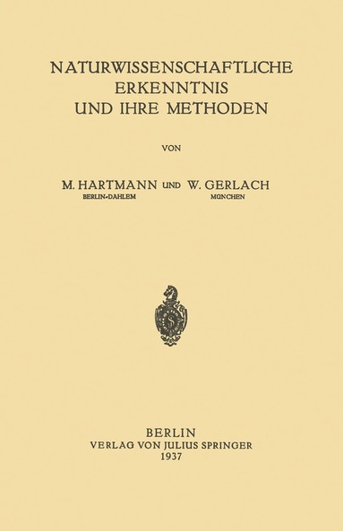 bokomslag Naturwissenschaftliche Erkenntnis und Ihre Methoden