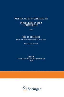 bokomslag Physikalisch-Chemische Probleme in der Chirurgie