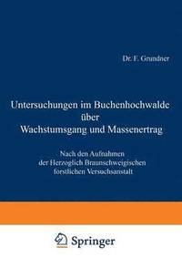 bokomslag Untersuchungen im Buchenhochwalde ber Wachstumsgang und Massenertrag