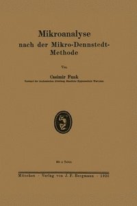 bokomslag Mikroanalyse nach der Mikro-Dennstedt-Methode