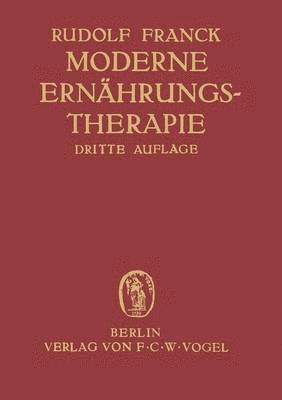 bokomslag Moderne Ernhrungstherapie fr die Praxis des Arztes