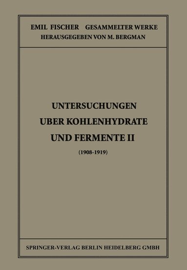 bokomslag Untersuchungen ber Kohlenhydrate und Fermente II (1908  1919)