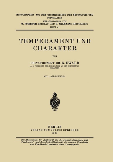 bokomslag Temperament und Charakter