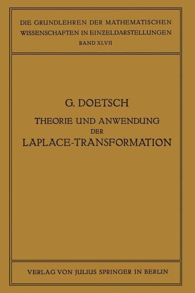 bokomslag Theorie und Anwendung der Laplace-Transformation