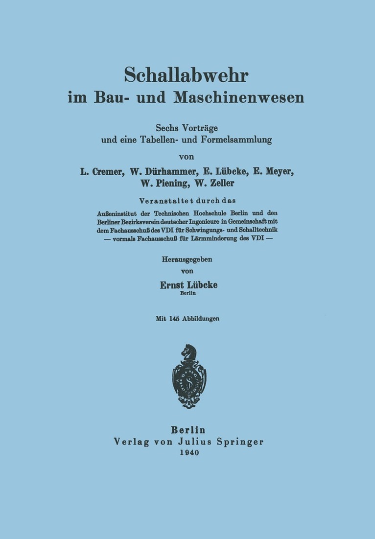 Schallabwehr im Bau- und Maschinenwesen 1