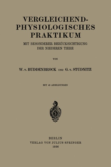 bokomslag Vergleichend-physiologisches Praktikum