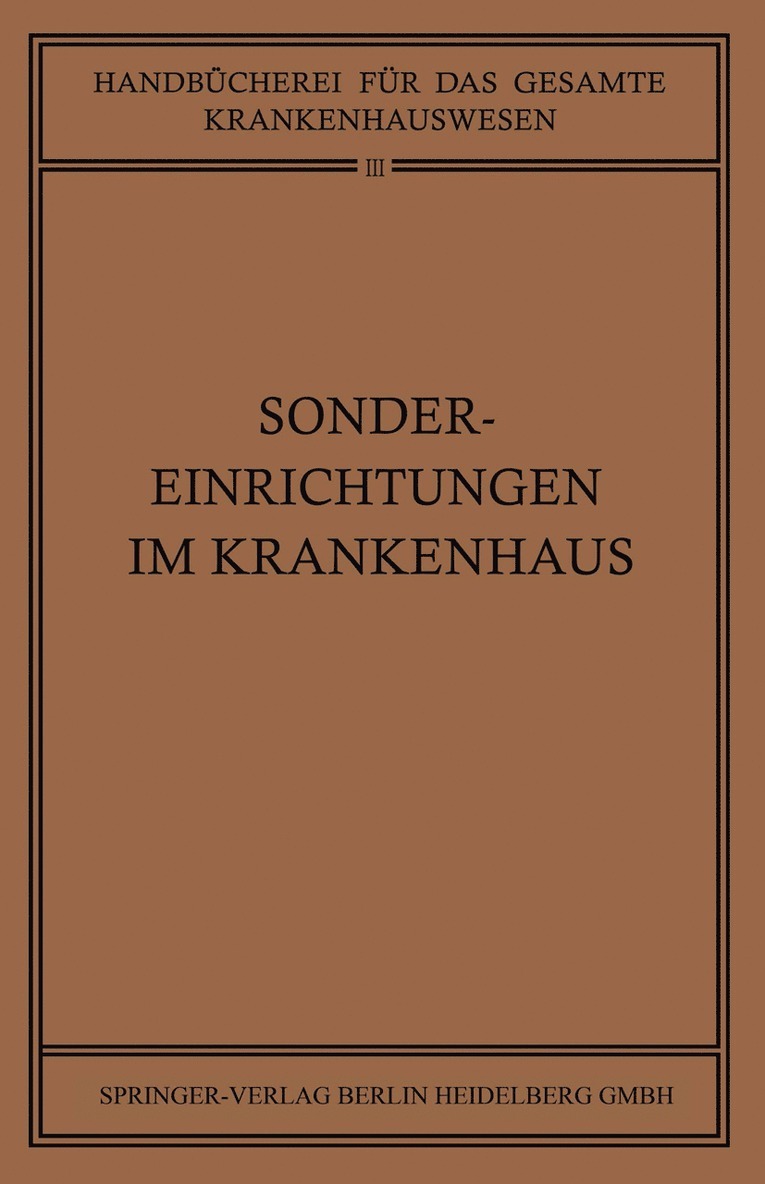 Sondereinrichtungen im Krankenhaus