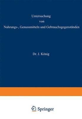 bokomslag Untersuchung von Nahrungs-, Genussmitteln und Gebrauchsgegenständen