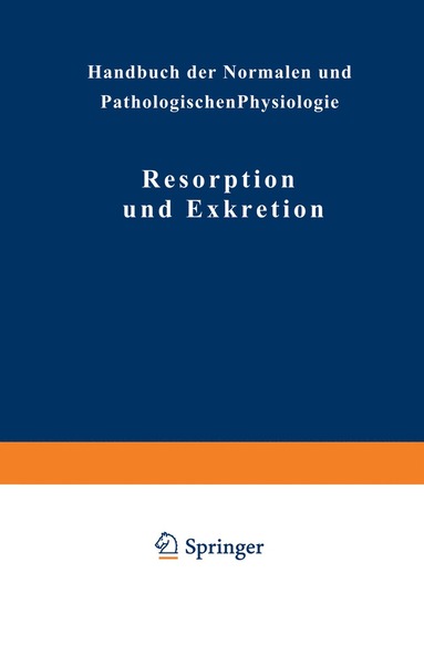 bokomslag Resorption und Exkretion