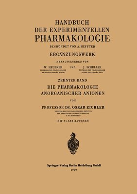 Die Pharmakologie Anorganischer Anionen 1