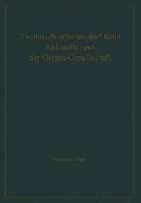 bokomslag Technisch-wissenschaftliche Abhandlungen der Osram-Gesellschaft