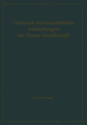 bokomslag Technisch-wissenschaftliche Abhandlungen der Osram-Gesellschaft