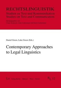 bokomslag Contemporary Approaches to Legal Linguistics