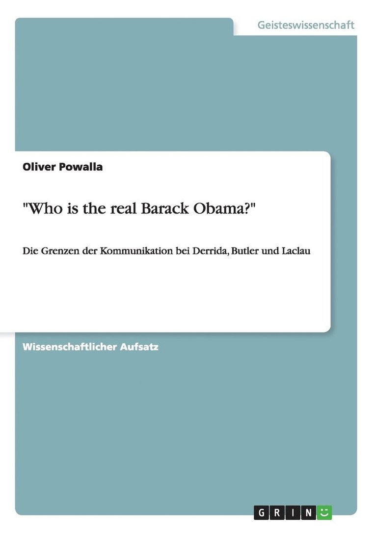 Who is the real Barack Obama? 1