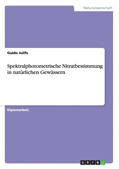 bokomslag Spektralphotometrische Nitratbestimmung in natrlichen Gewssern