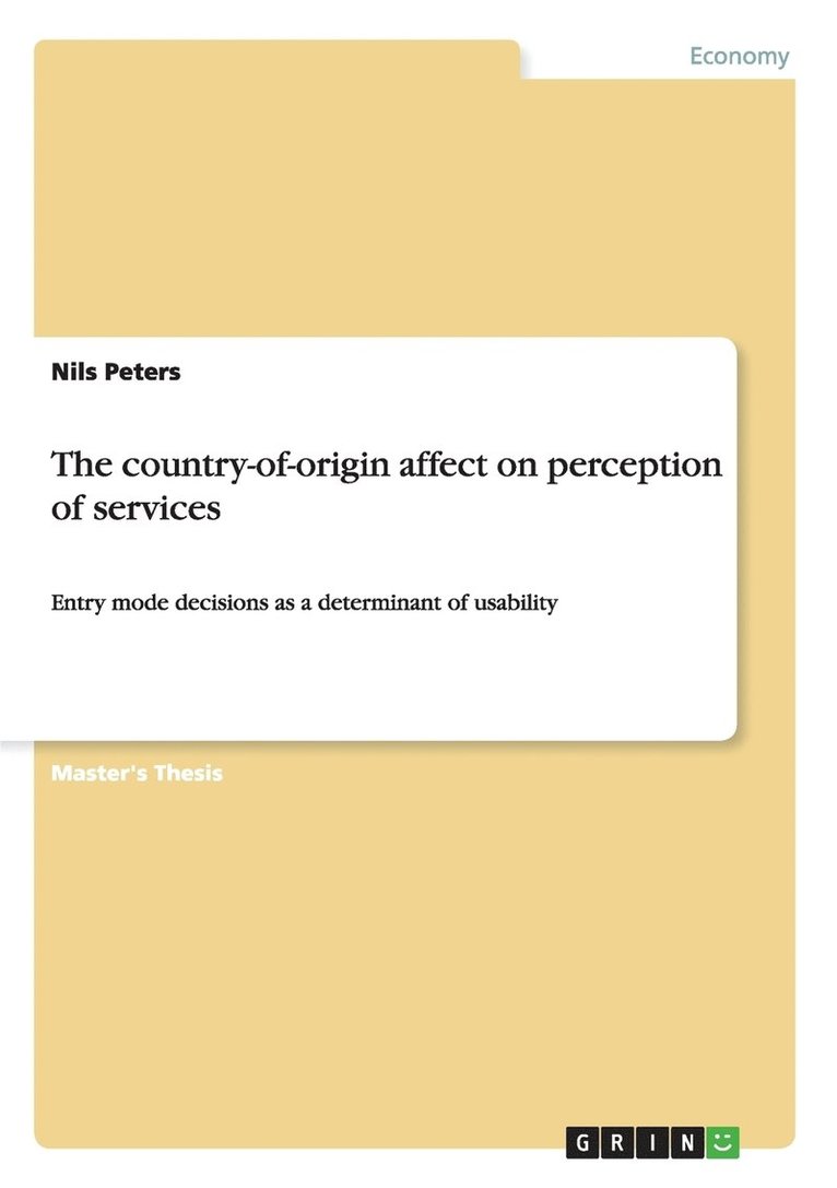 The country-of-origin affect on perception of services 1