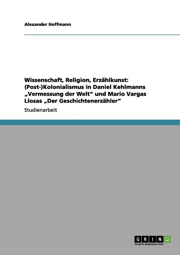 Wissenschaft, Religion, Erzhlkunst 1