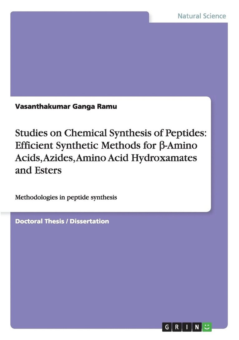 Studies on Chemical Synthesis of Peptides 1