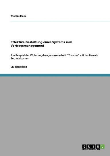 bokomslag Effektive Gestaltung eines Systems zum Vertragsmanagement