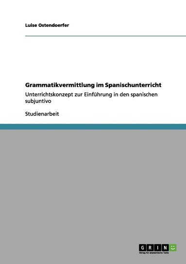 bokomslag Grammatikvermittlung im Spanischunterricht