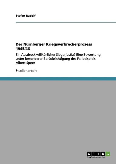 bokomslag Der Nrnberger Kriegsverbrecherprozess 1945/46