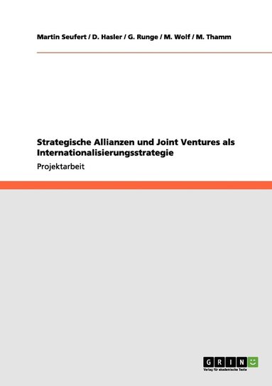 bokomslag Strategische Allianzen und Joint Ventures als Internationalisierungsstrategie