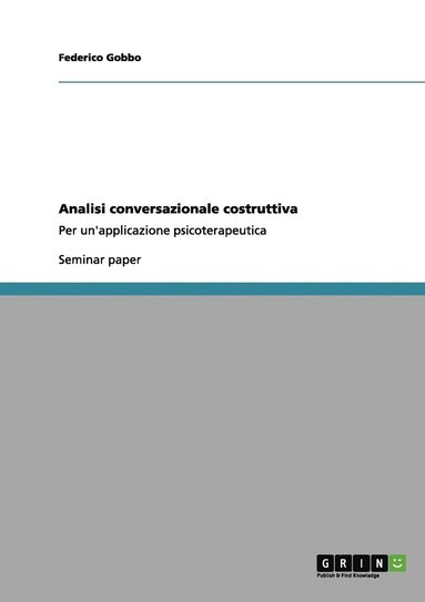 bokomslag Analisi conversazionale costruttiva