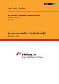 bokomslag Unternehmenskultur - Trend oder mehr?