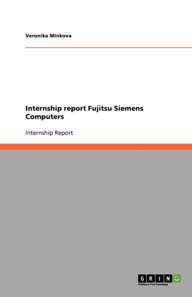 bokomslag Internship report Fujitsu Siemens Computers